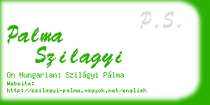 palma szilagyi business card