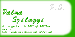 palma szilagyi business card